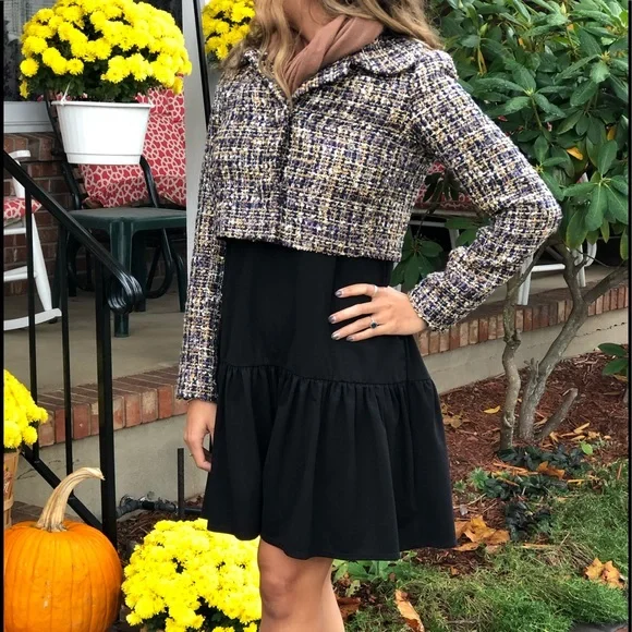 Gal Meets Glam Multicolor Tweed Coat - Picture 3 of 8